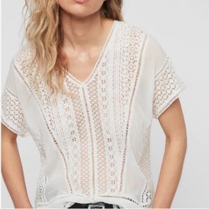 All Saints Cream Lace Blouse
